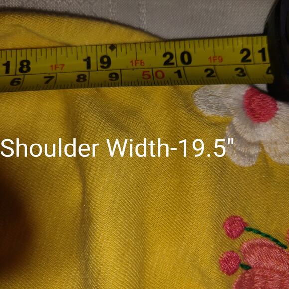 Talbots Yellow Embroidered Tunic Top Women's Plus Sz 3X Bohemian Festival Boho - Picture 10 of 14